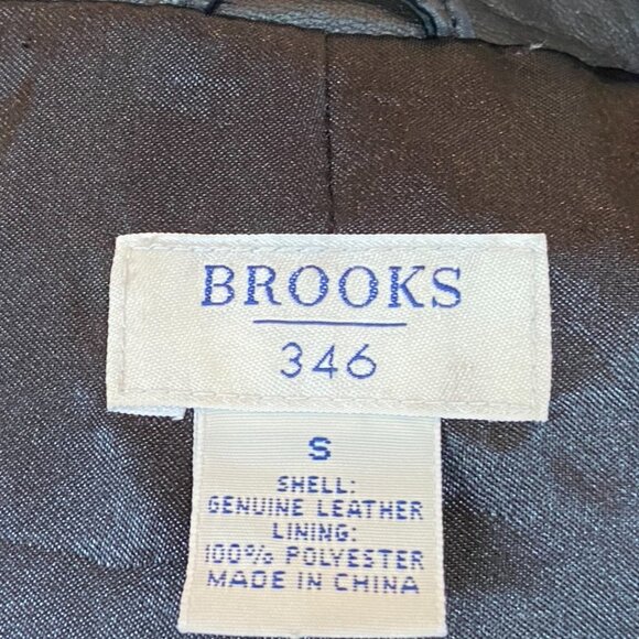 Vintage Brooks Women's Black Leather Moto Jacket Sz S - Picture 7 of 8